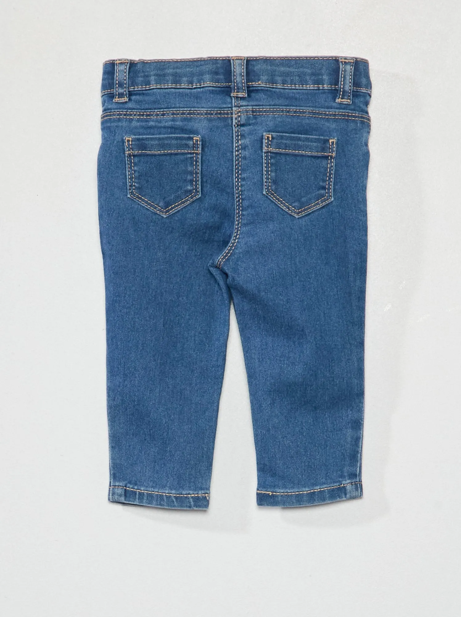 Jeans slim stretch con vita regolabile - BLU