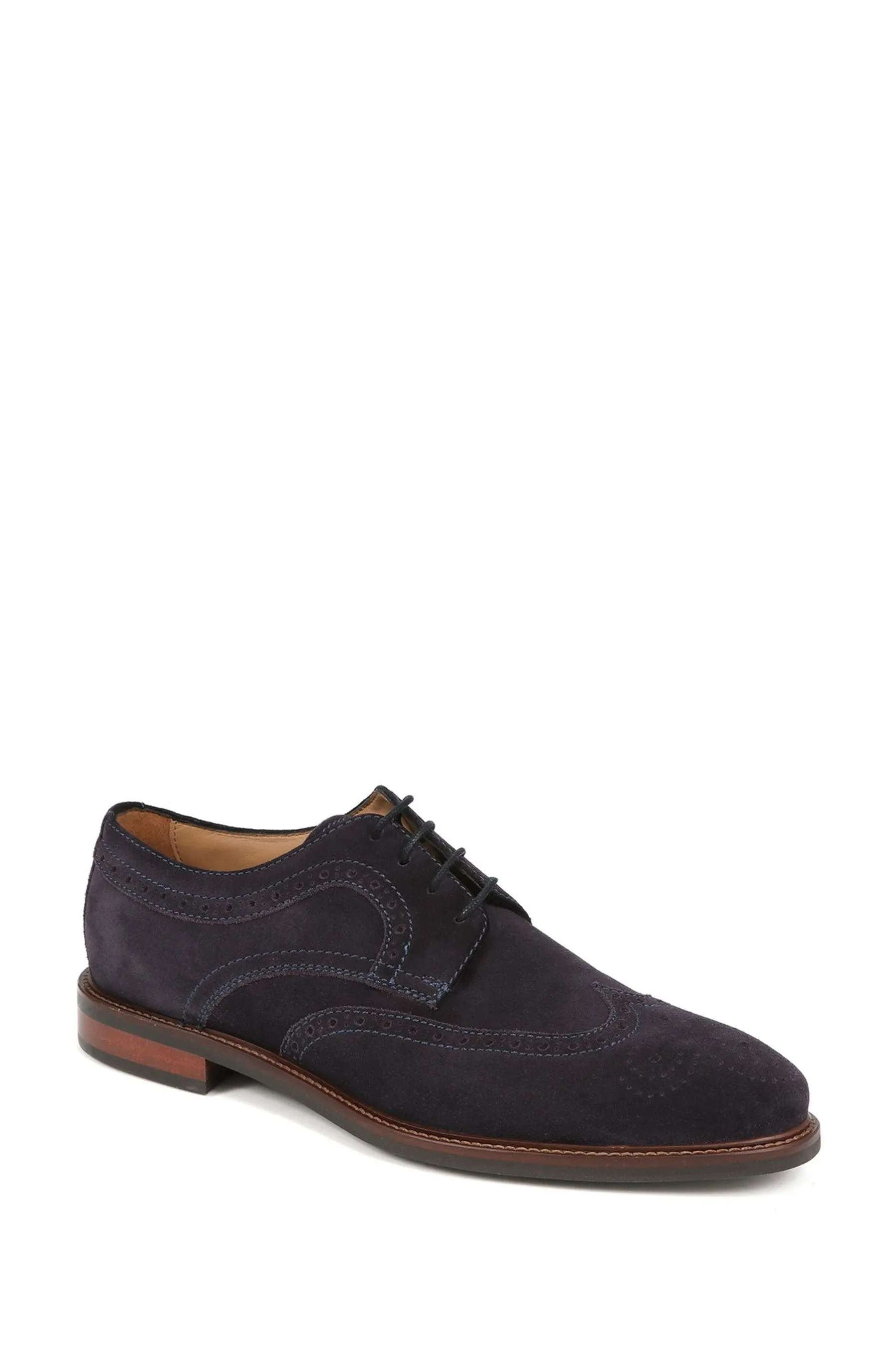 Jones Bootmaker Blu - Longwood - Scarpe brogue Derby scamosciate