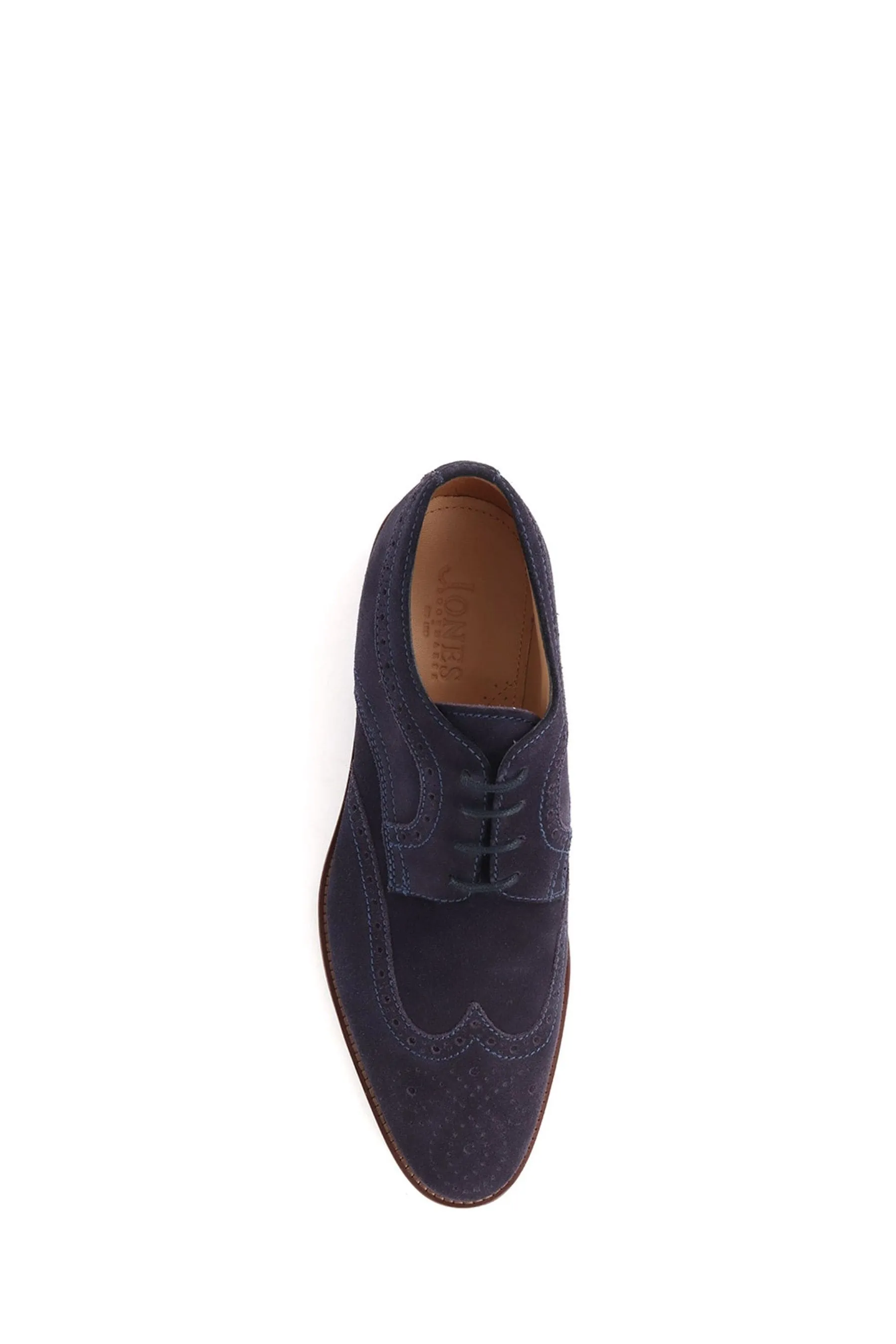 Jones Bootmaker Blu - Longwood - Scarpe brogue Derby scamosciate