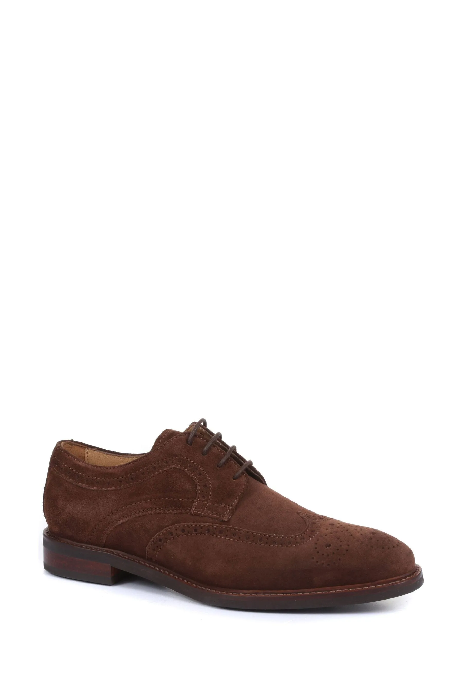 Jones Bootmaker - Longwood - Marrone - Scarpe brogue Derby scamosciate