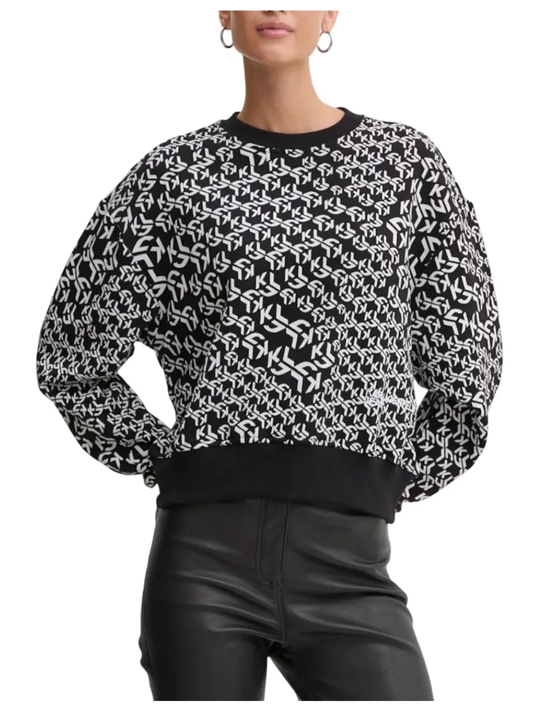 KARL LAGERFELD JEANS FELPA DONNA REGULAR MONOGRAM 