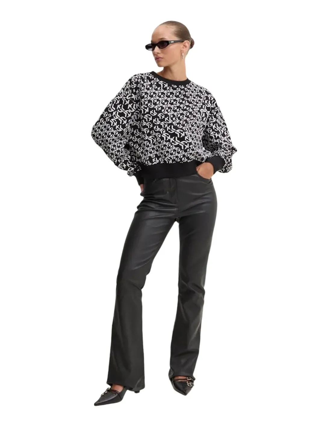 KARL LAGERFELD JEANS FELPA DONNA REGULAR MONOGRAM 