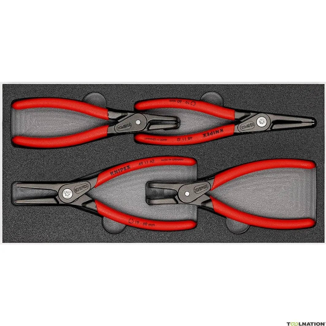 Knipex 00 20 01 V09 Set di pinze per dadi di bloccaggio 4 pezzi