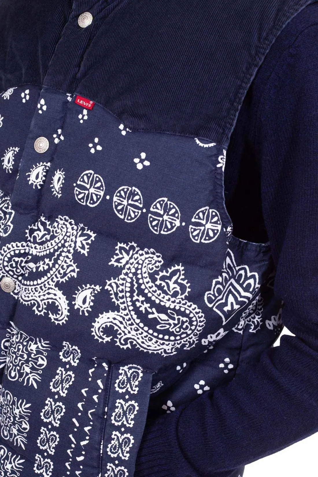LEVI'S Giubbotto uomo smanicato con fantasia paisley