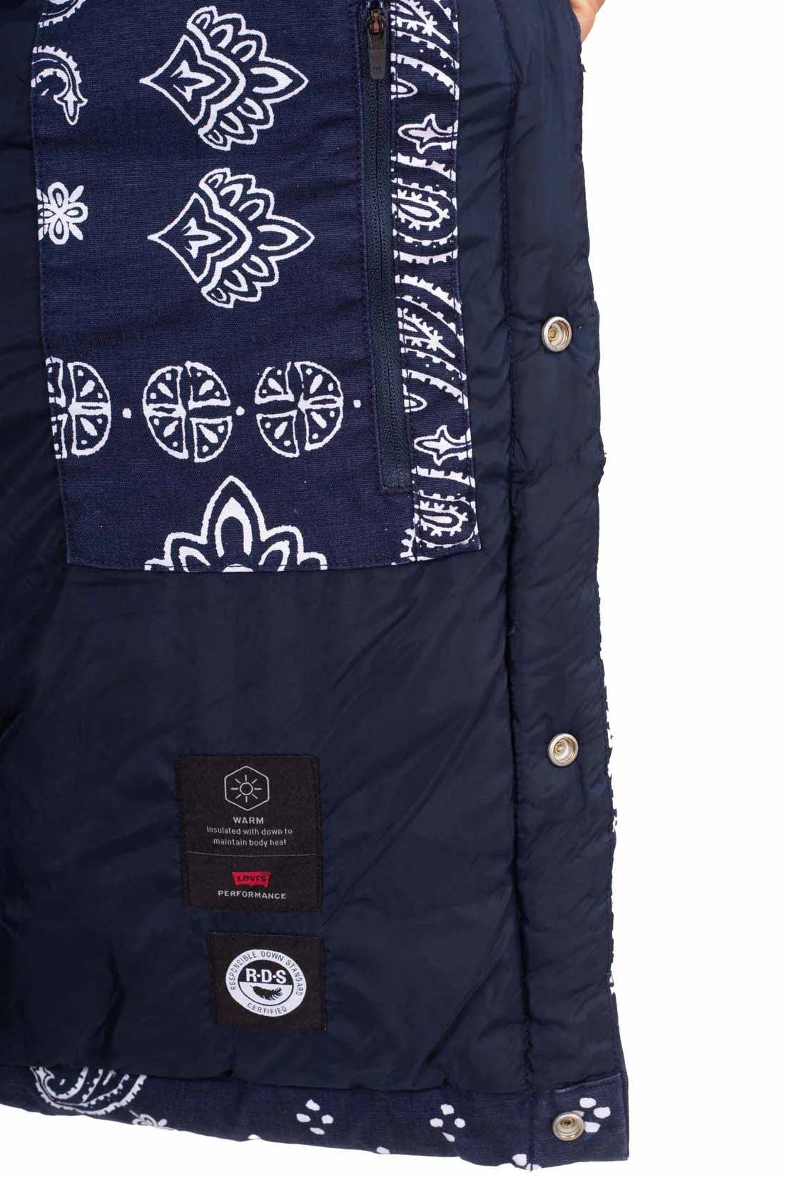 LEVI'S Giubbotto uomo smanicato con fantasia paisley