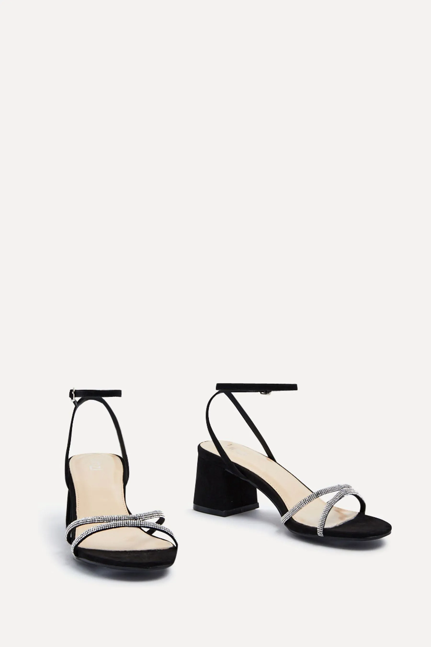 Linzi - Dulcie - Sandali con tacco e cinturini con strass sul davanti    