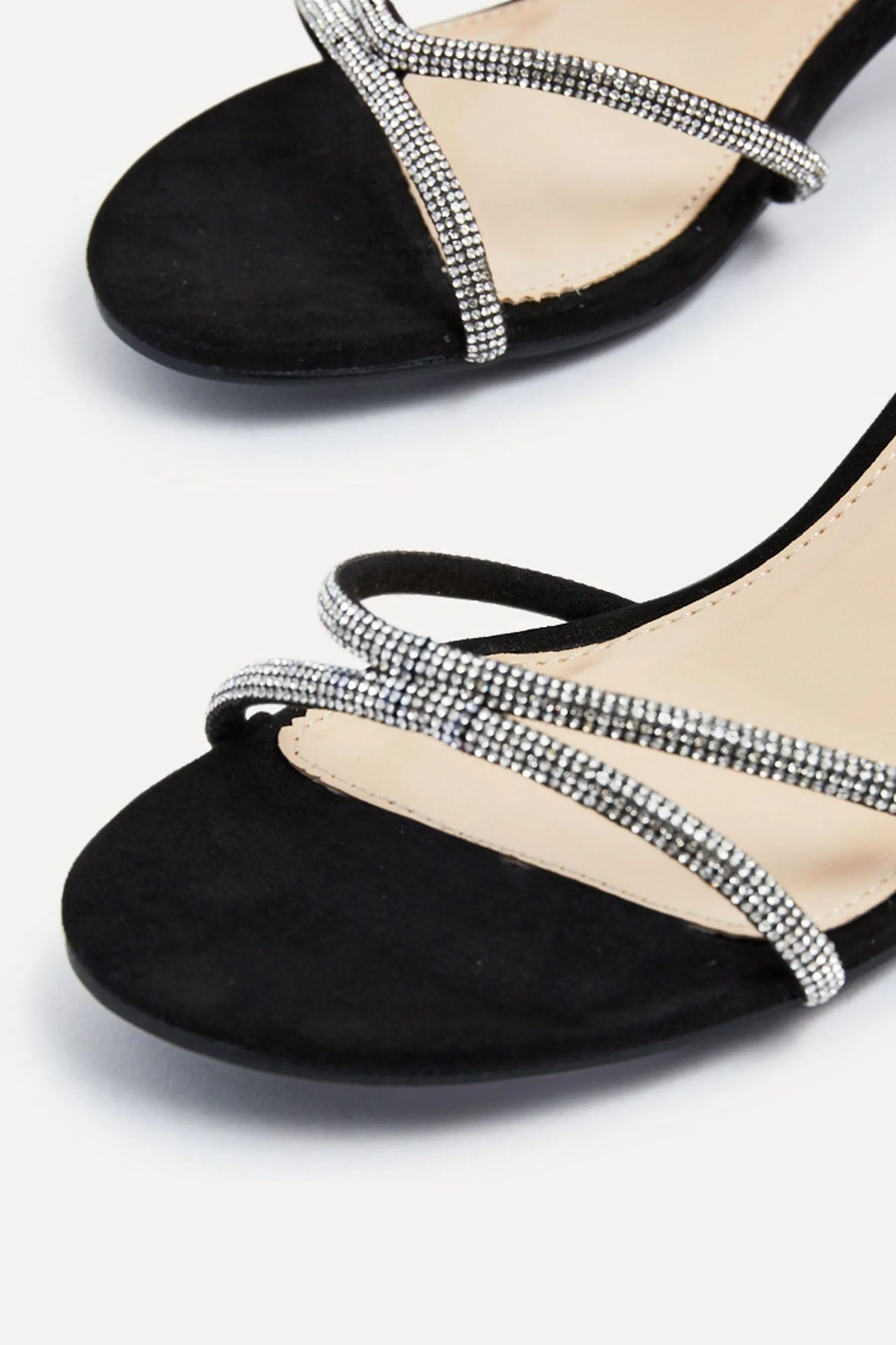 Linzi - Dulcie - Sandali con tacco e cinturini con strass sul davanti    