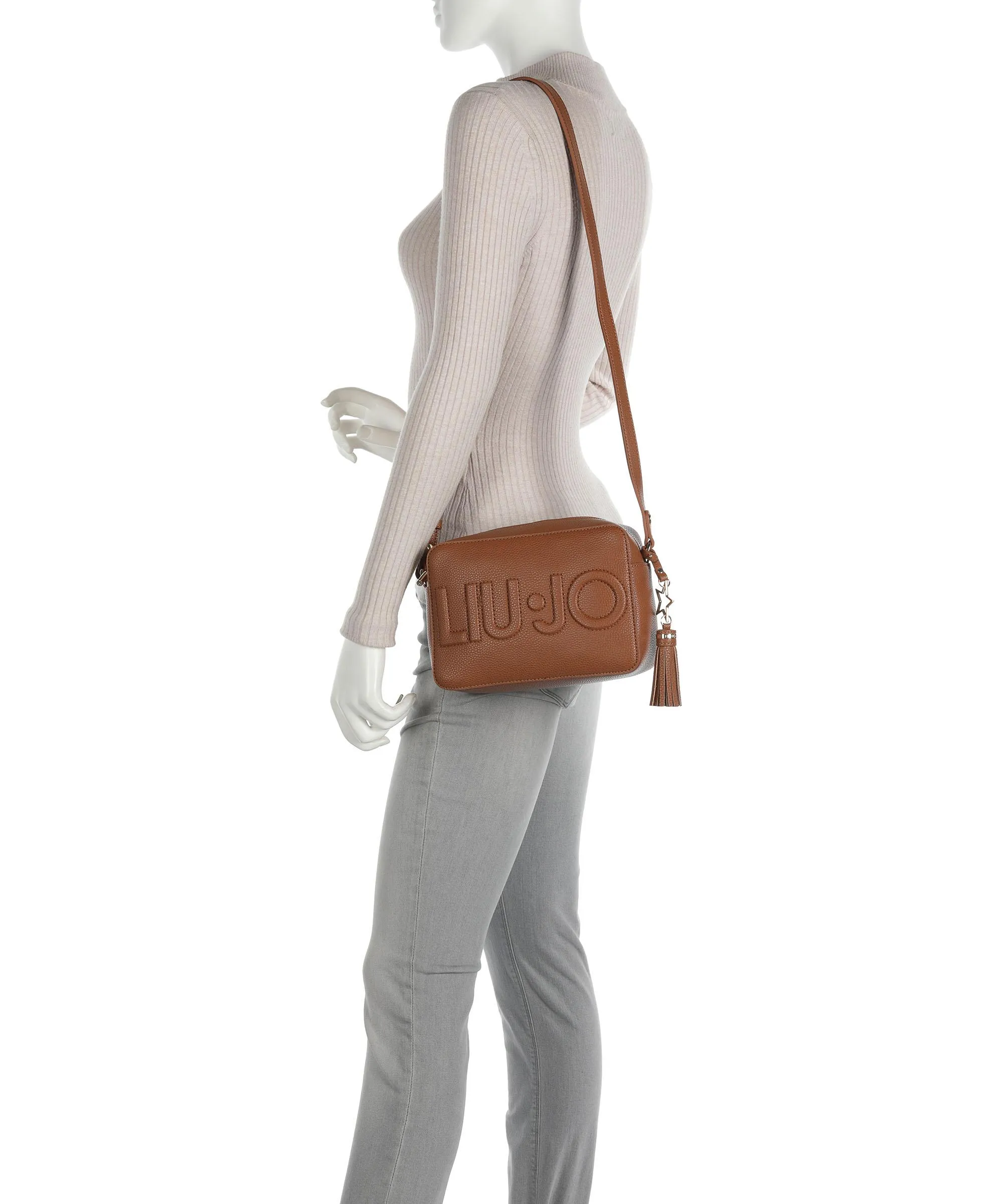  Liu Jo Logo Borsa a tracolla pelle sintetica tan  