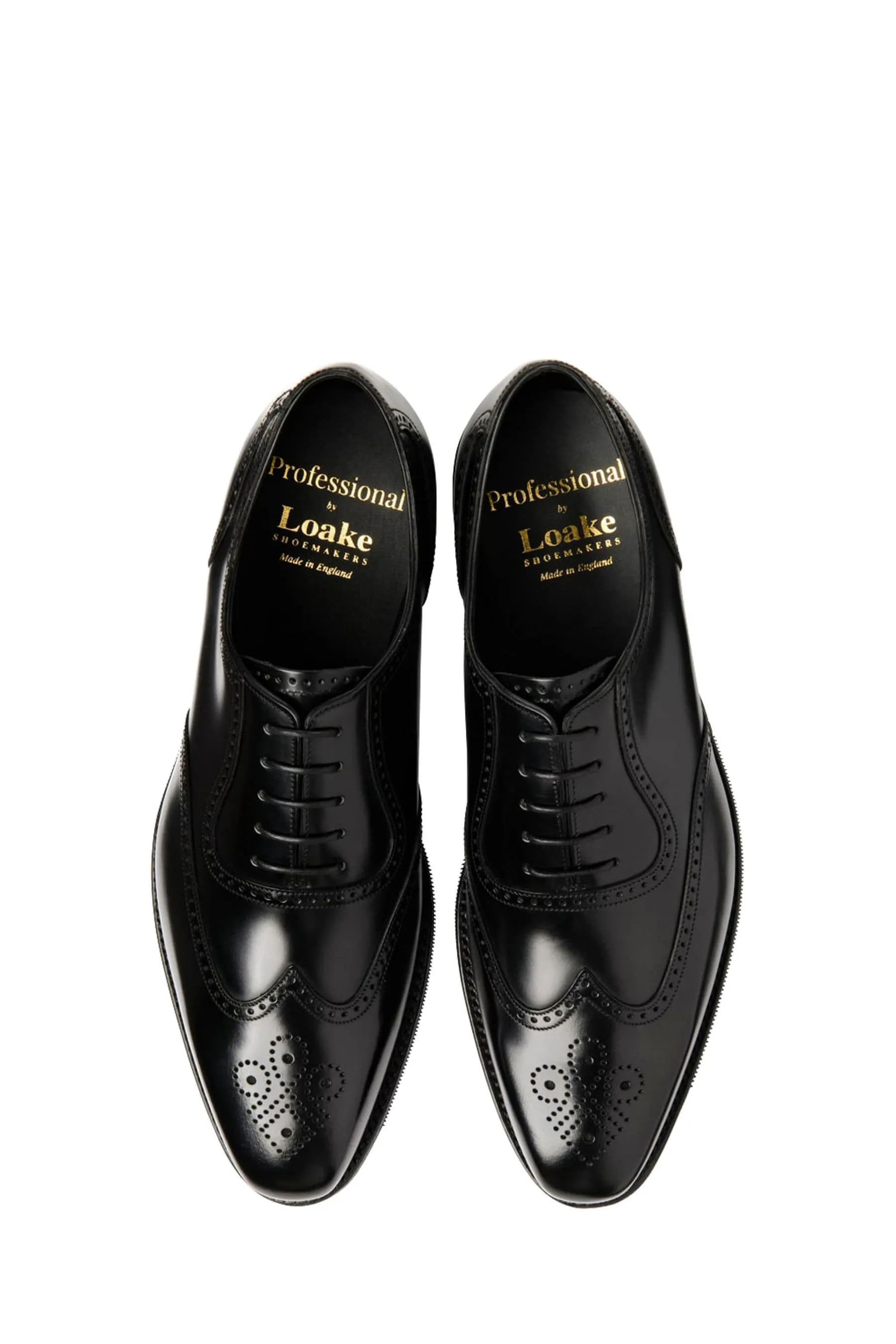 Loake - Scarpe Derby Semi Brogue in pelle lucidata