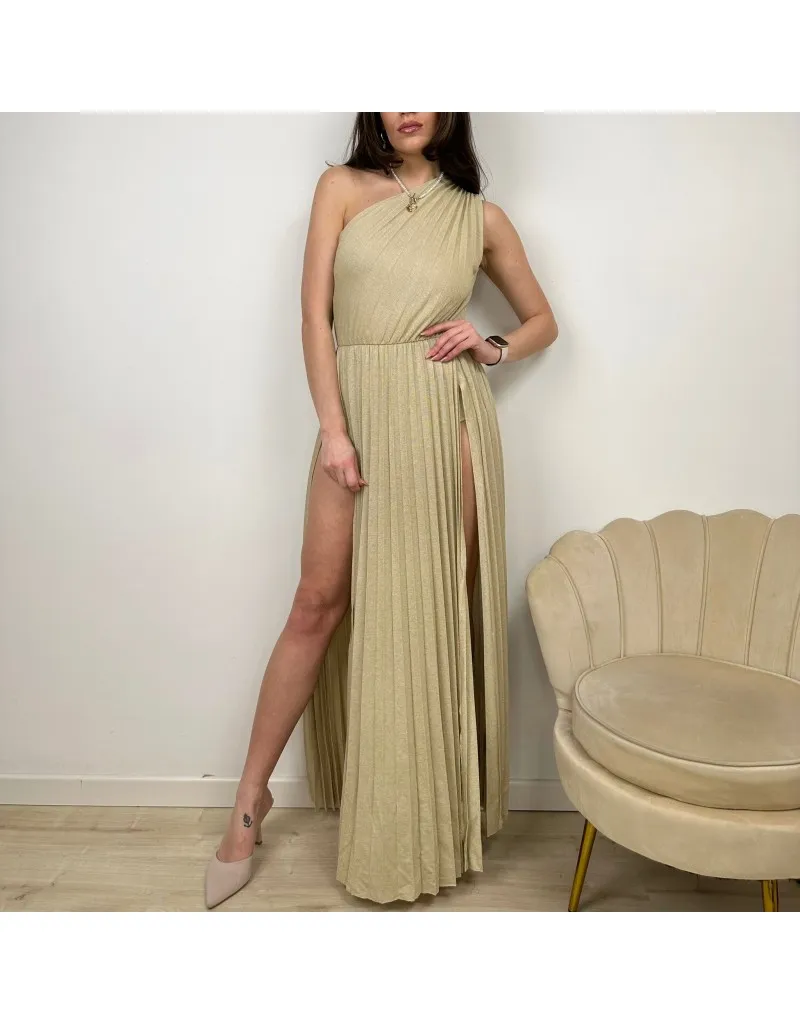 LONG DRESS MONOSPALLA ORO