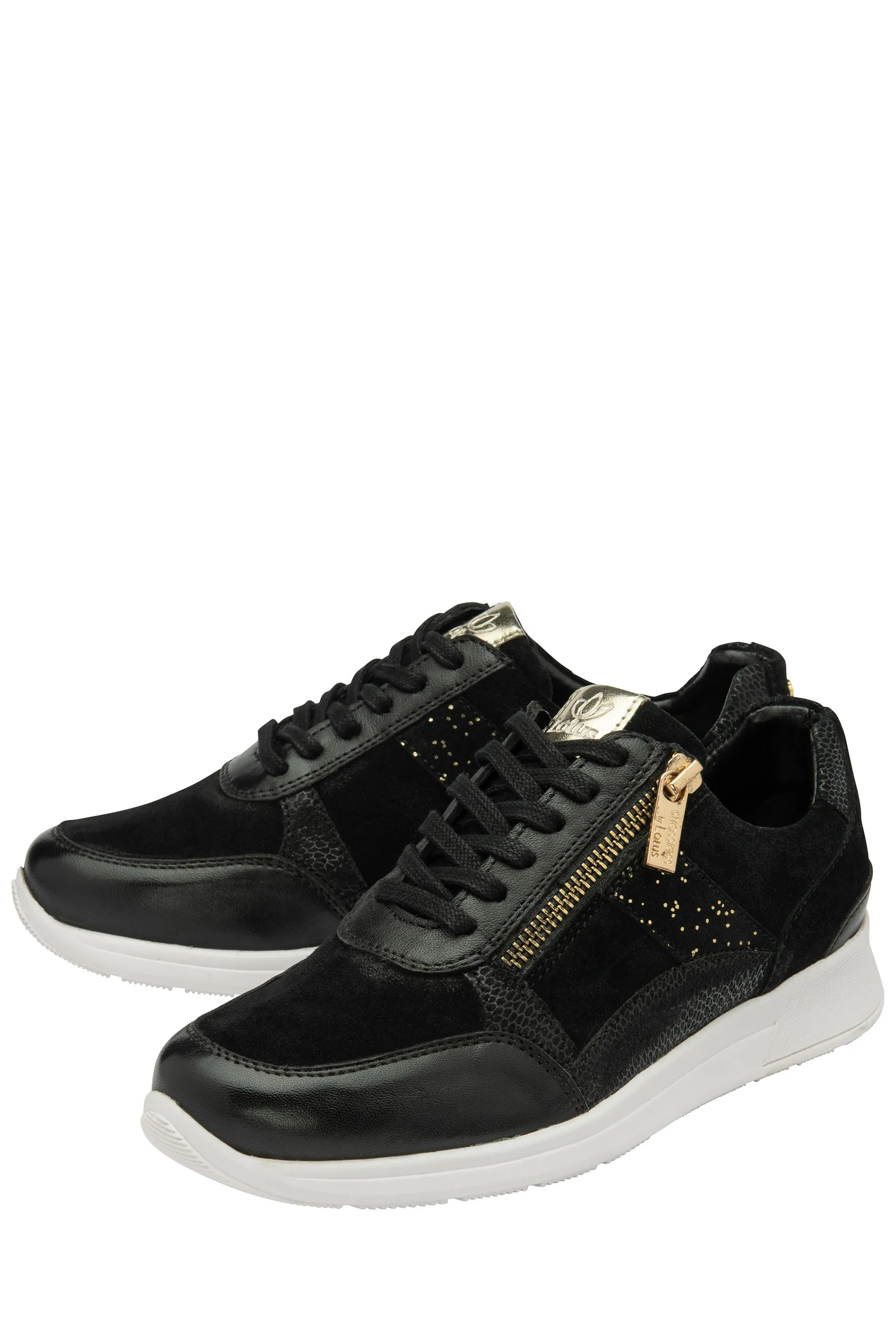 Lotus - Scarpe da ginnastica casual in pelle con zip    