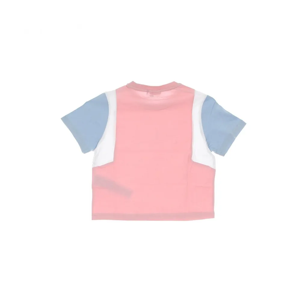 maglietta ragazza samara blocked cropped tee CORAL BLUSH/BLUE FOG/BRIGHT WHITE