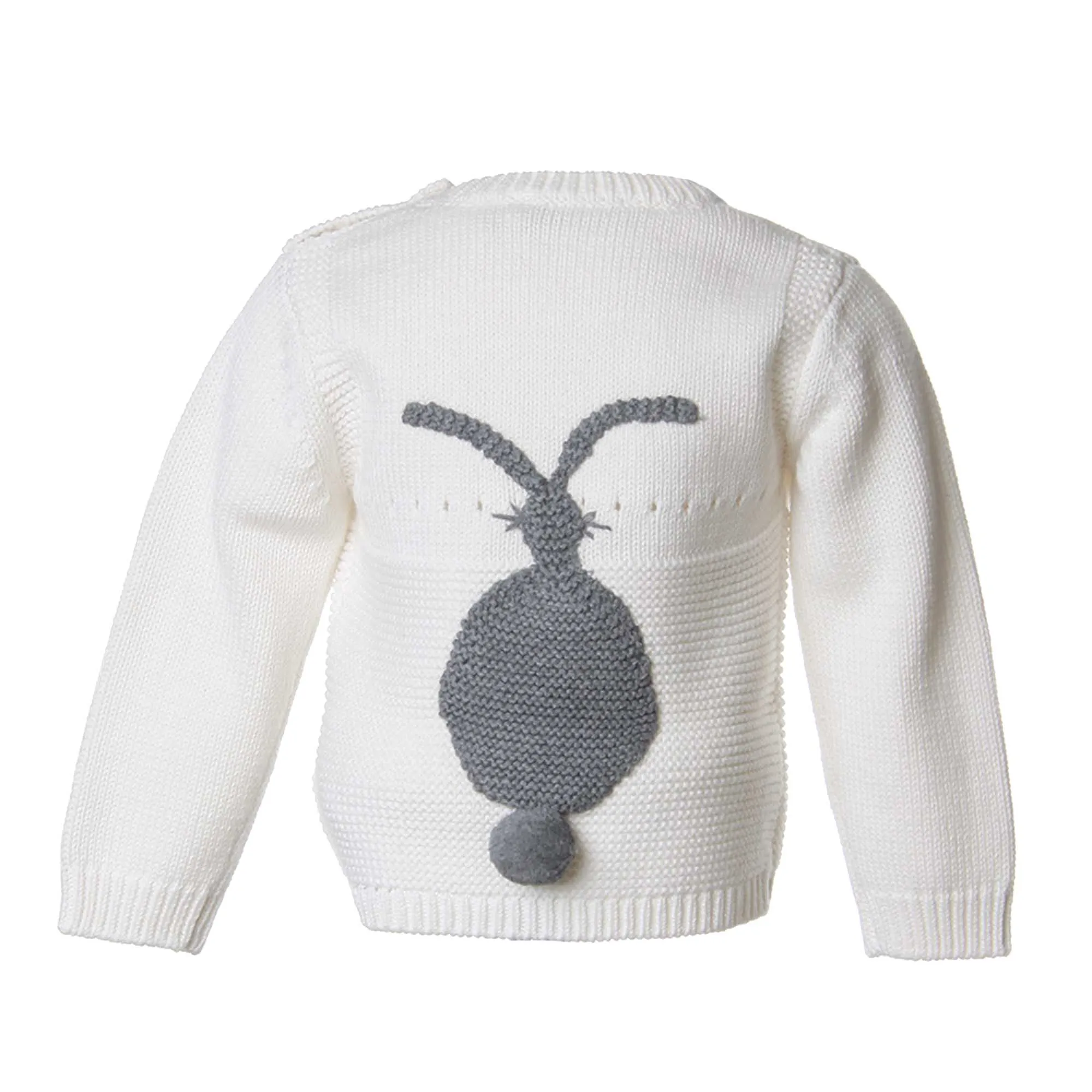 Maglione Bianco Bimba Con Coniglietto