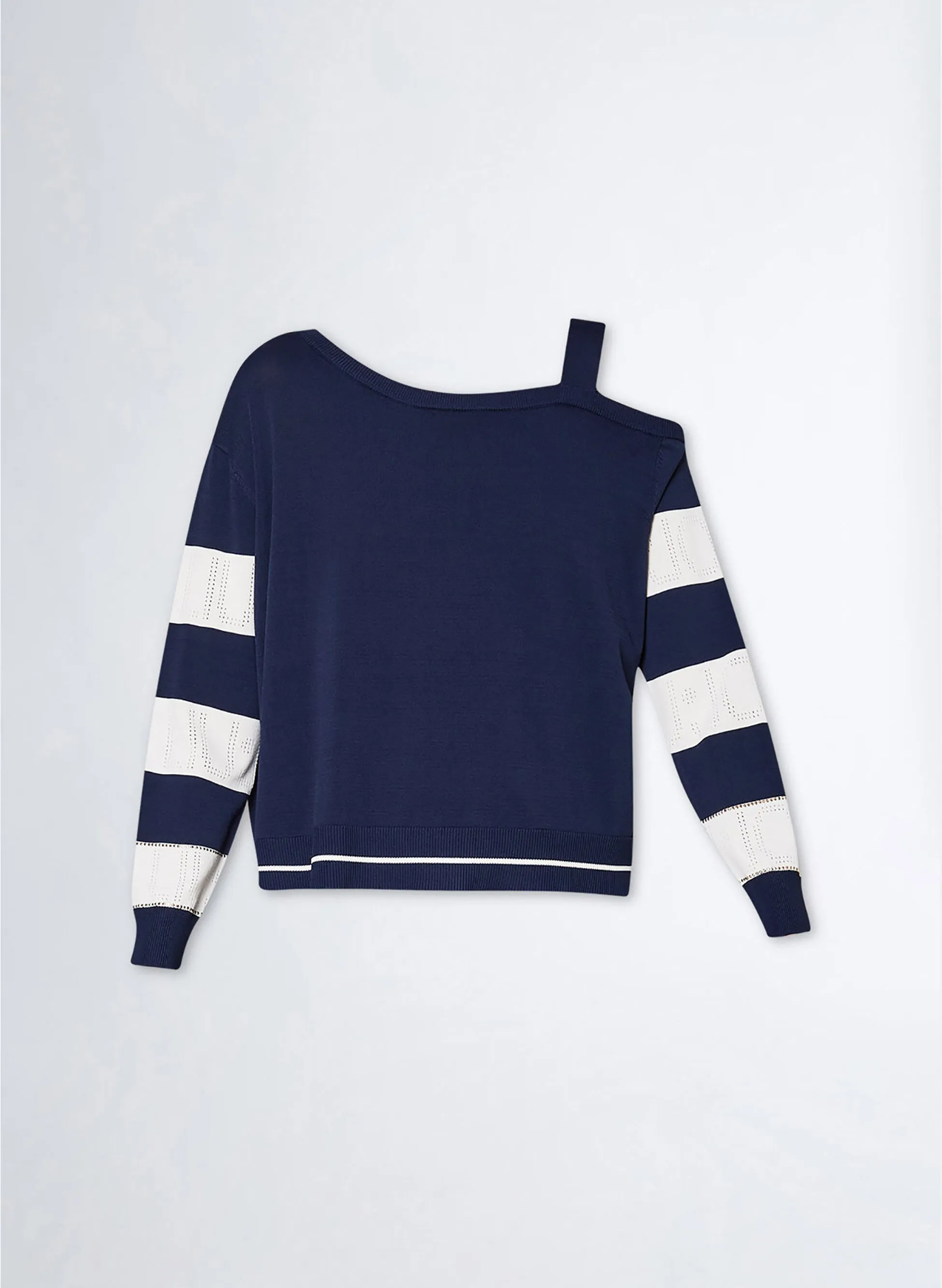 maglione con righe e logo