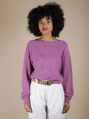 Maglione in cotone color ciclamino