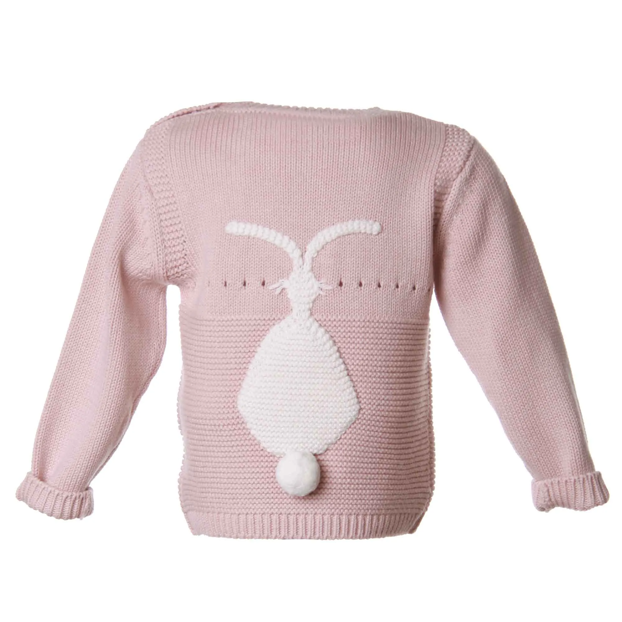 Maglione Rosa Bimba Con Coniglietto