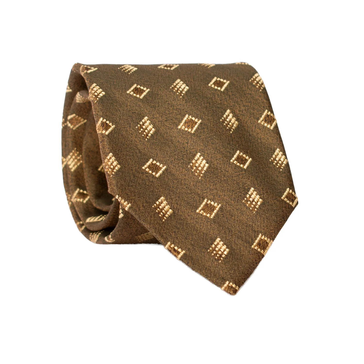 Man Iridescent Olive Green Blue Silk Tie Beige Pattern 7084
