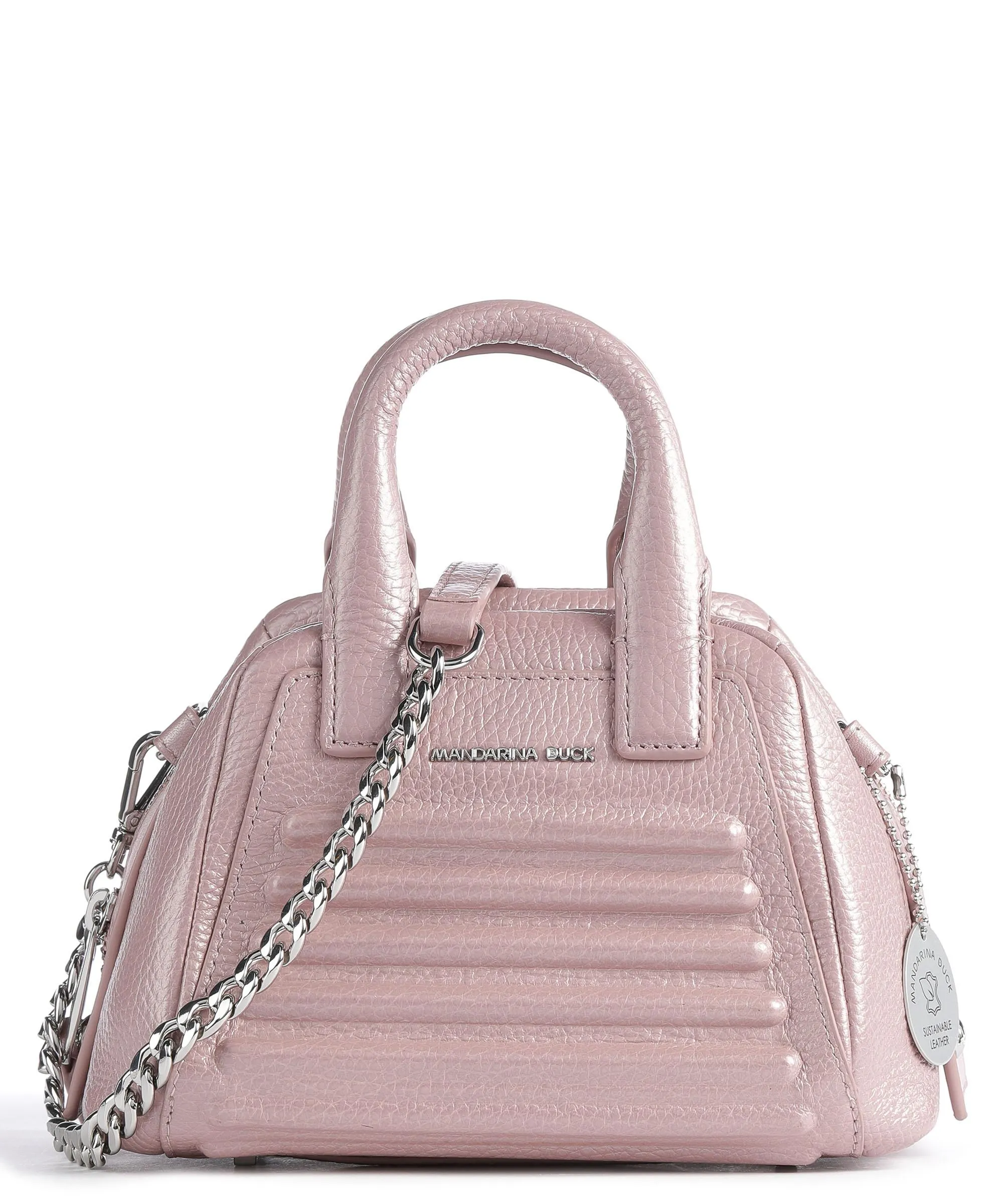  Mandarina Duck I-Con Borsa a tracolla pelle di vitello grana rosa  