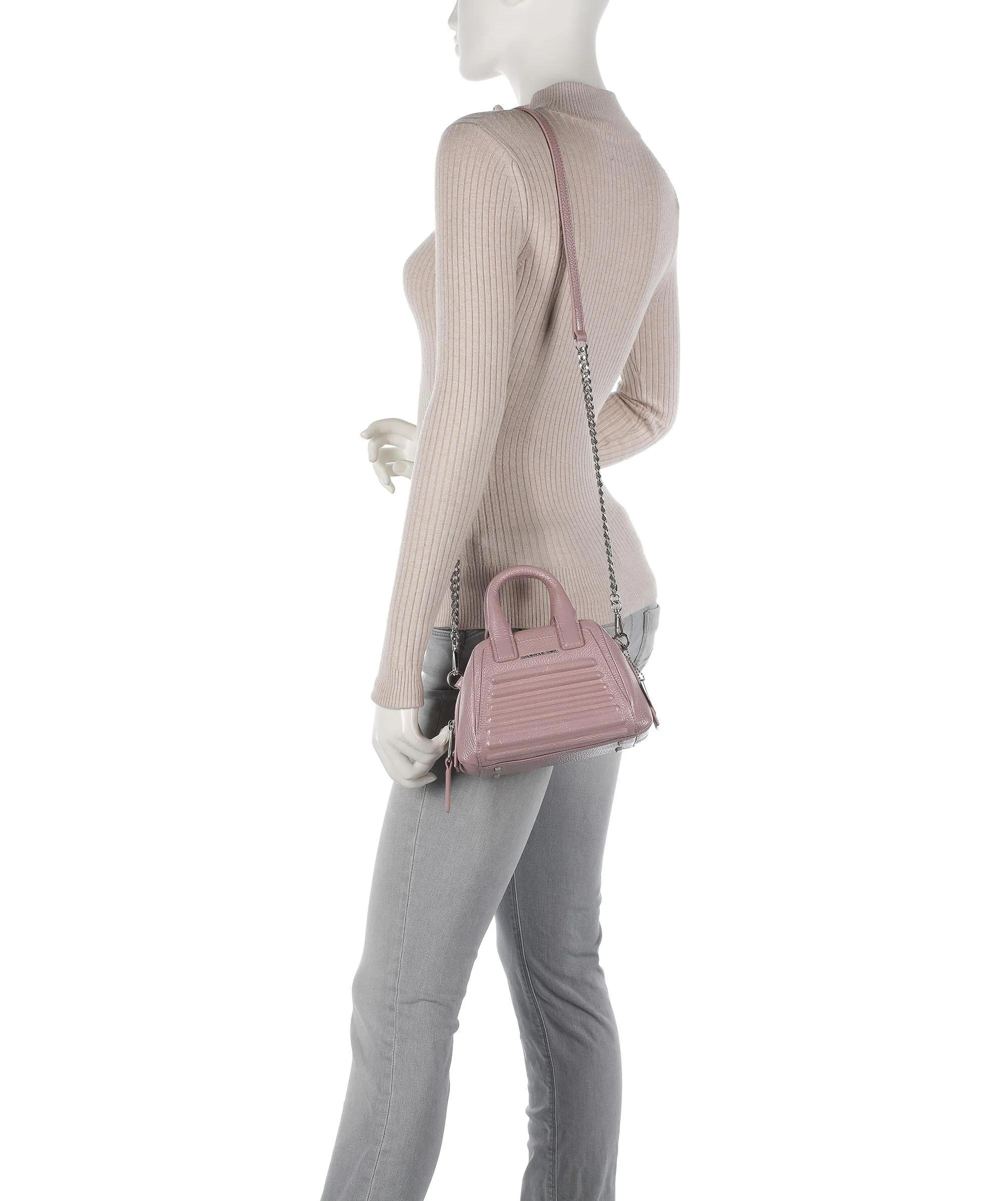  Mandarina Duck I-Con Borsa a tracolla pelle di vitello grana rosa  