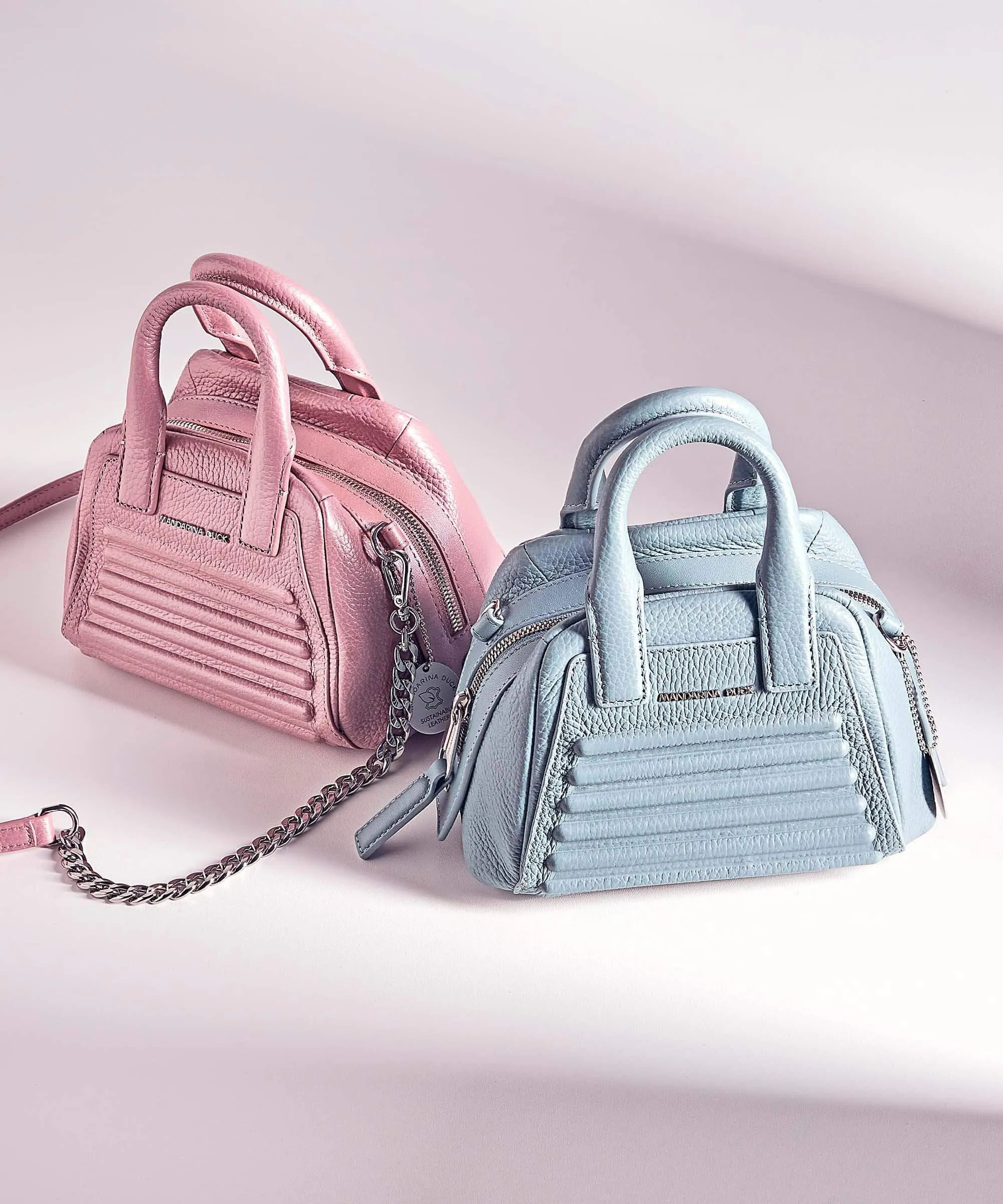  Mandarina Duck I-Con Borsa a tracolla pelle di vitello grana rosa  