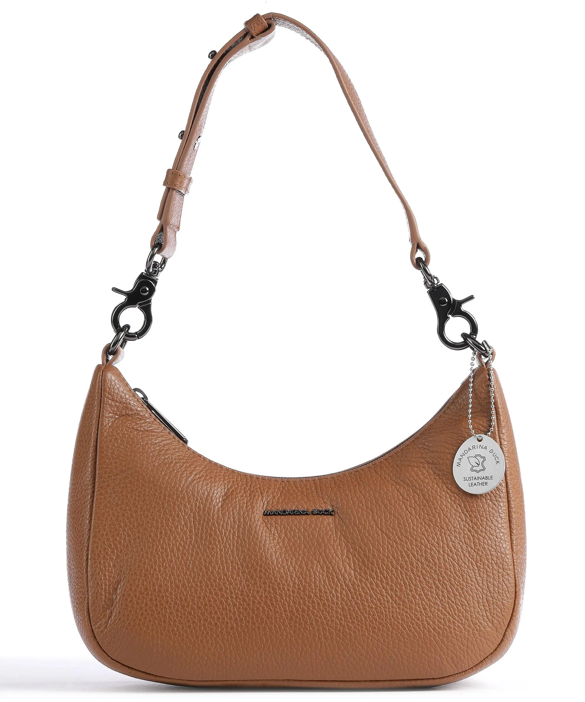  Mandarina Duck Mellow Leather Borsa a spalla pelle di vitello grana marrone  
