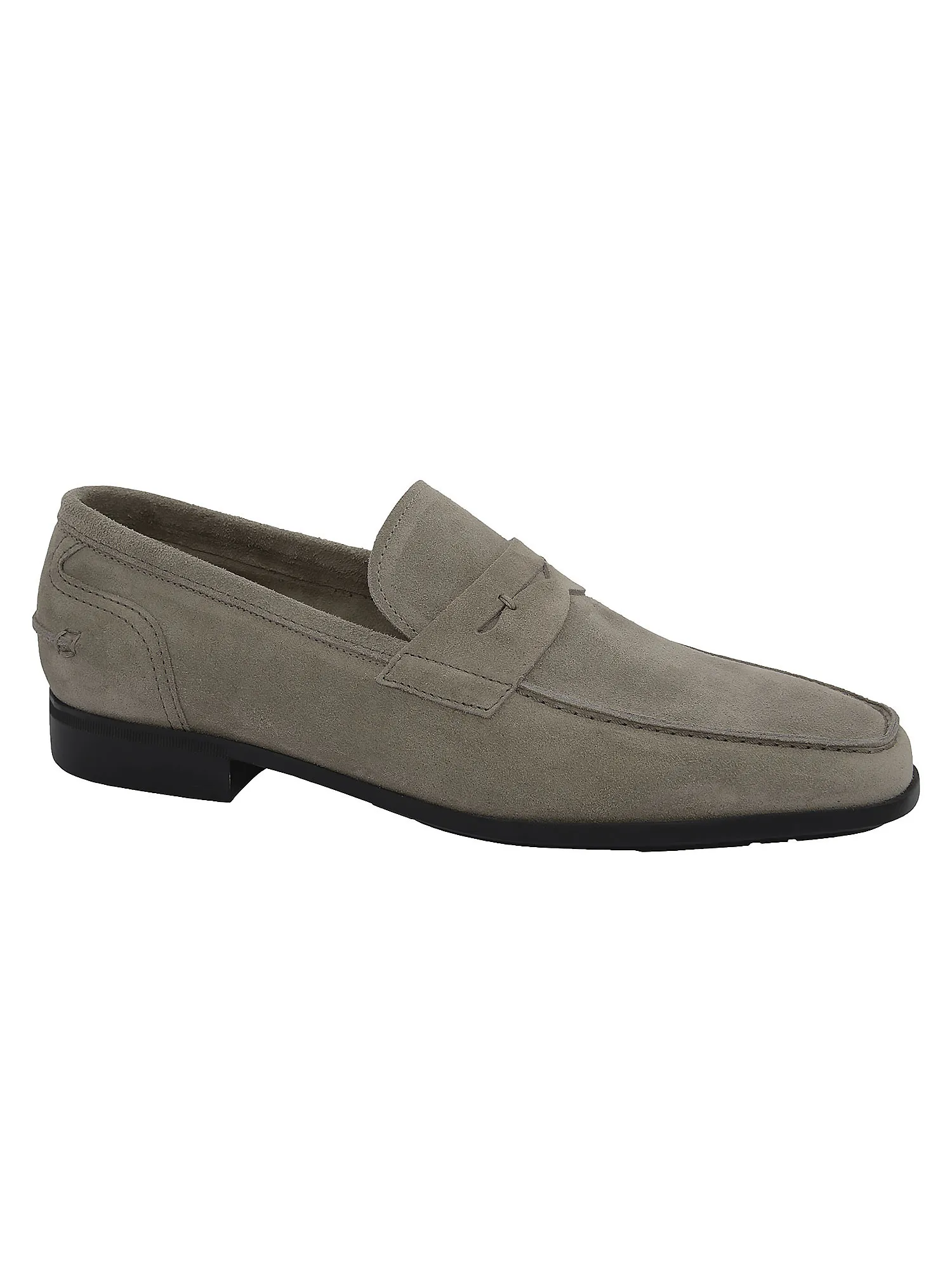 Men's loafers in light gray suede leather