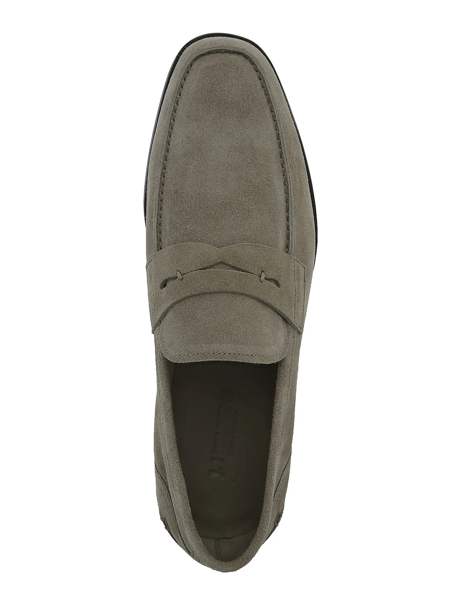 Men's loafers in light gray suede leather