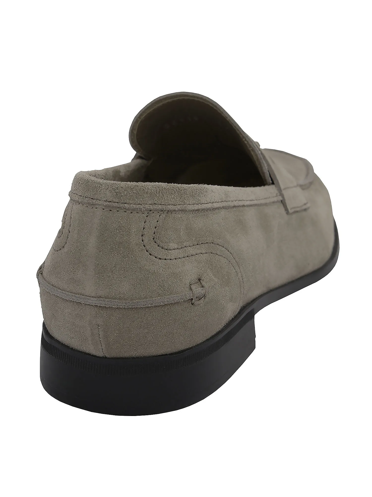 Men's loafers in light gray suede leather
