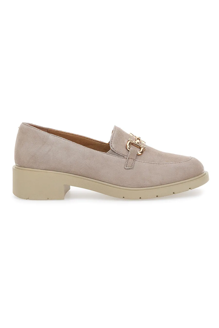 Mocassini Beige con Morsetto Dorato Mio Tempo 21216