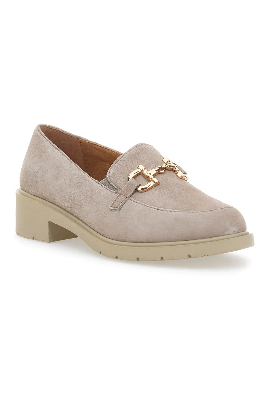Mocassini Beige con Morsetto Dorato Mio Tempo 21216
