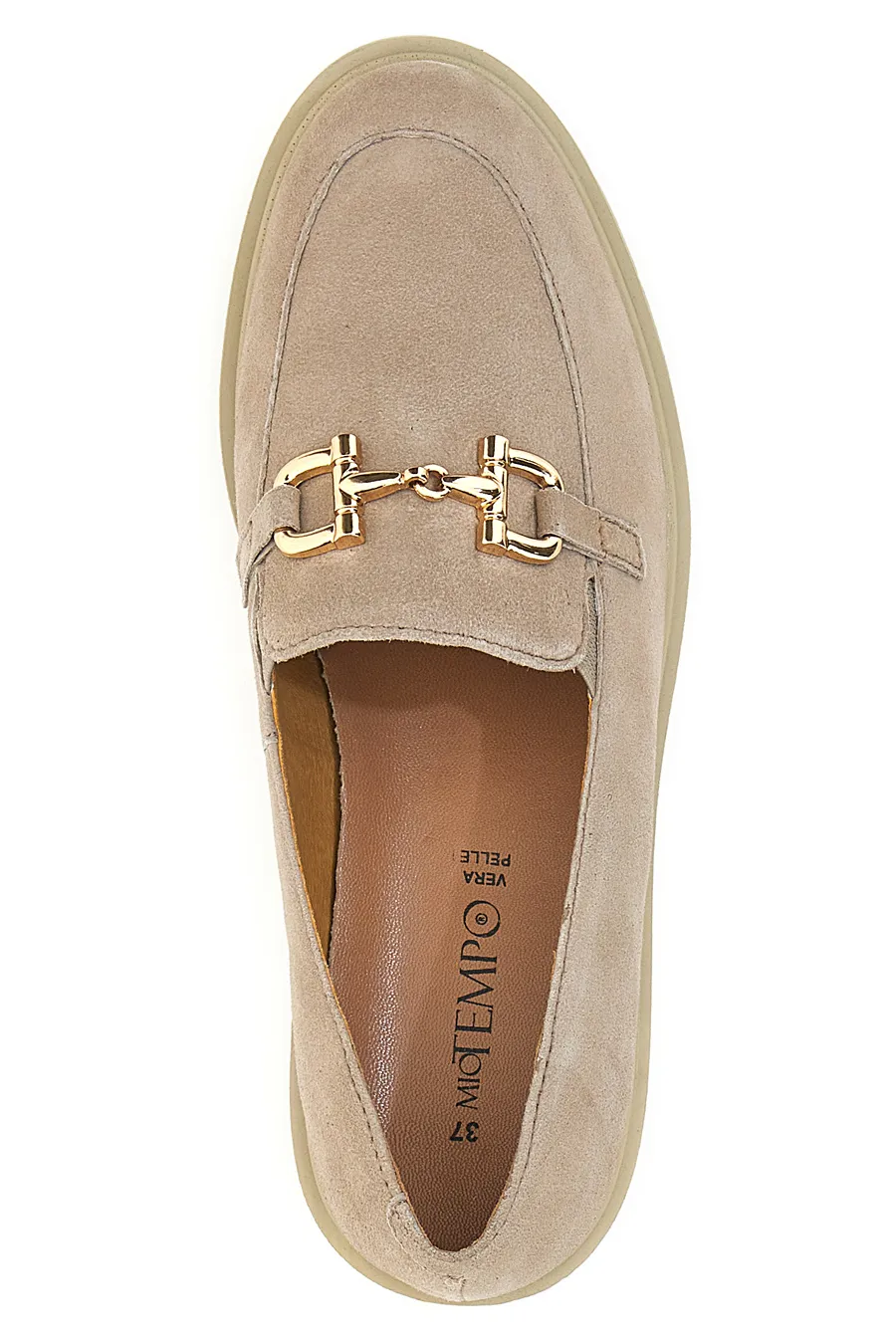 Mocassini Beige con Morsetto Dorato Mio Tempo 21216