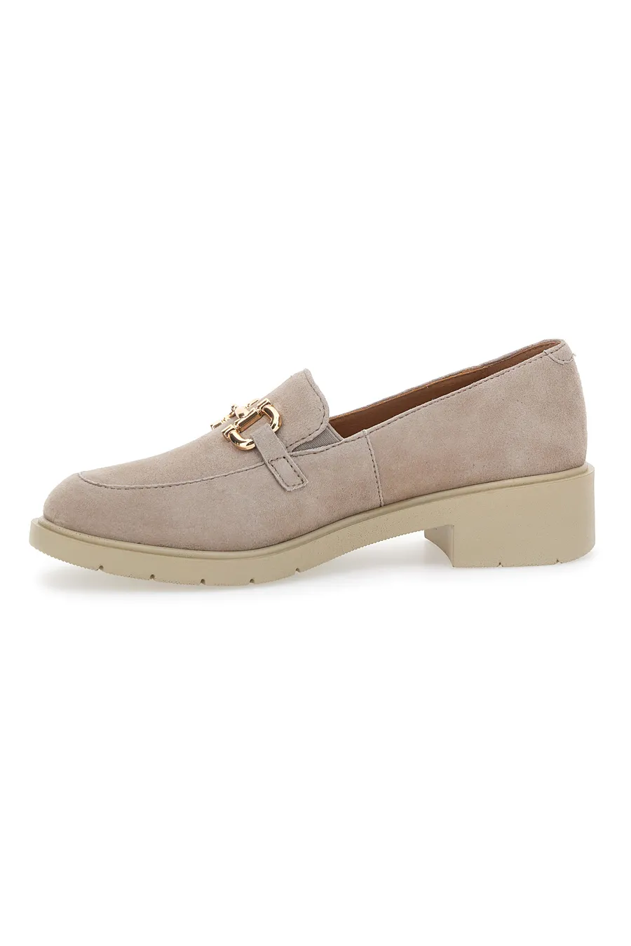 Mocassini Beige con Morsetto Dorato Mio Tempo 21216