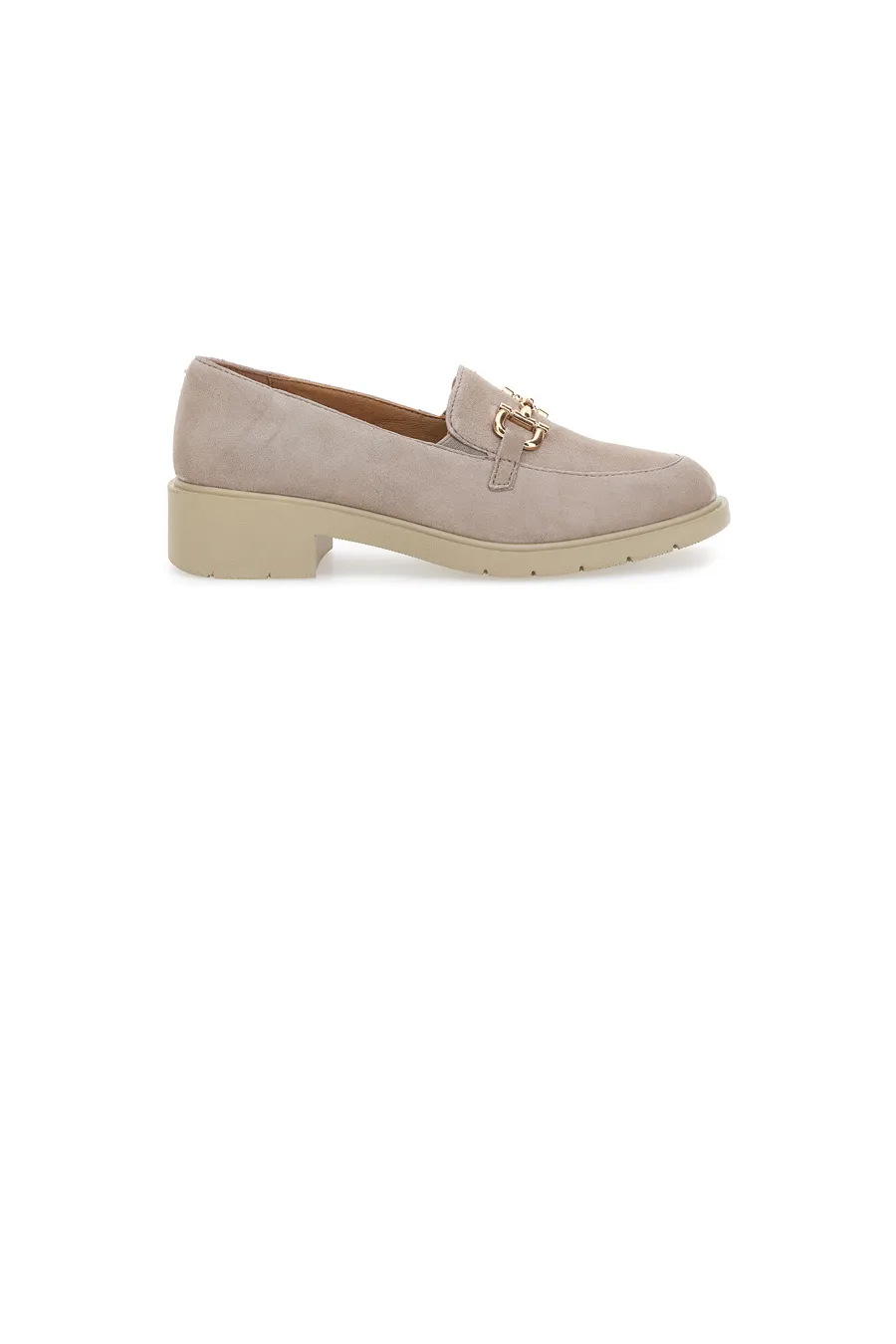Mocassini Beige con Morsetto Dorato Mio Tempo 21216
