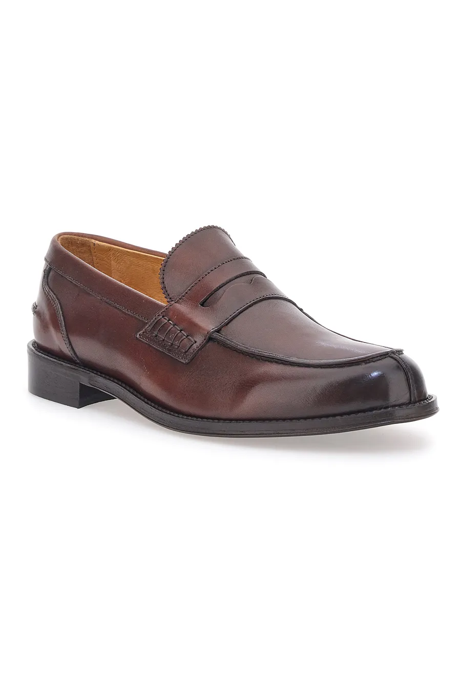 Mocassini Marroni In Vera Pelle Pittarello Plus 2