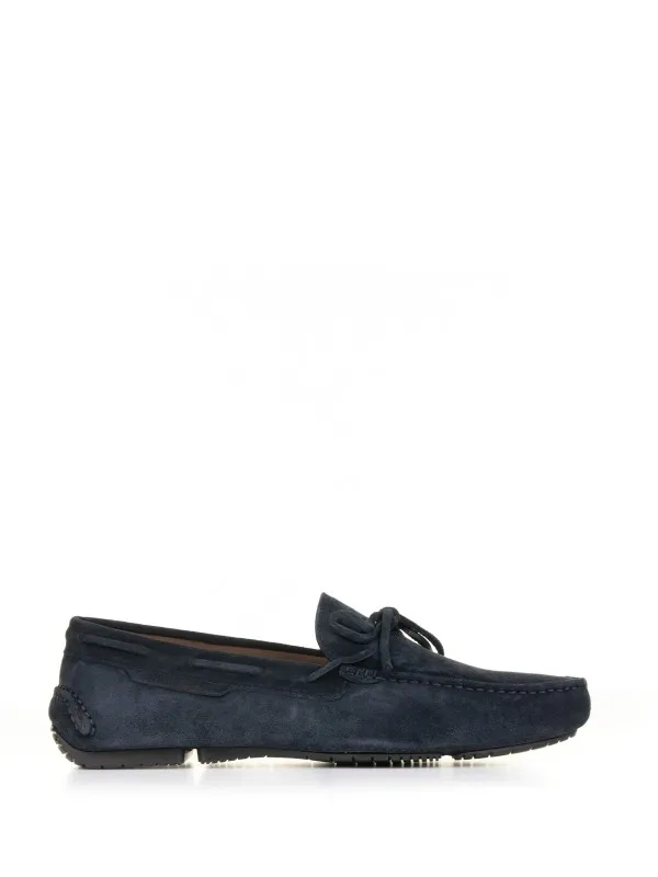 Moccasin in navy blue suede