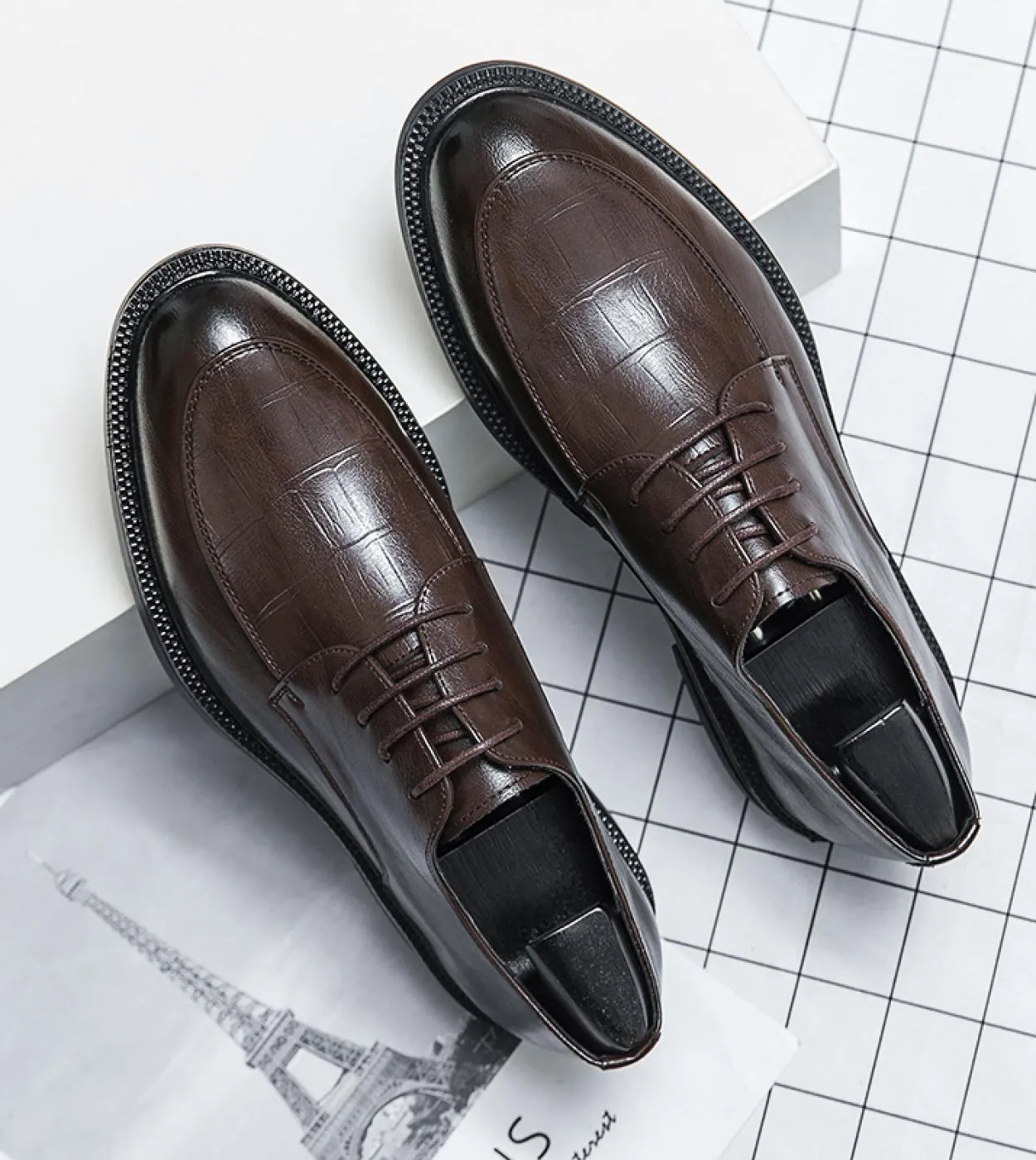 Moda uomo Scarpe Oxford Scarpe da sposa per feste Scarpe classiche da lavoro formale Scarpe in pelle con lacci neri Uomo Boss So