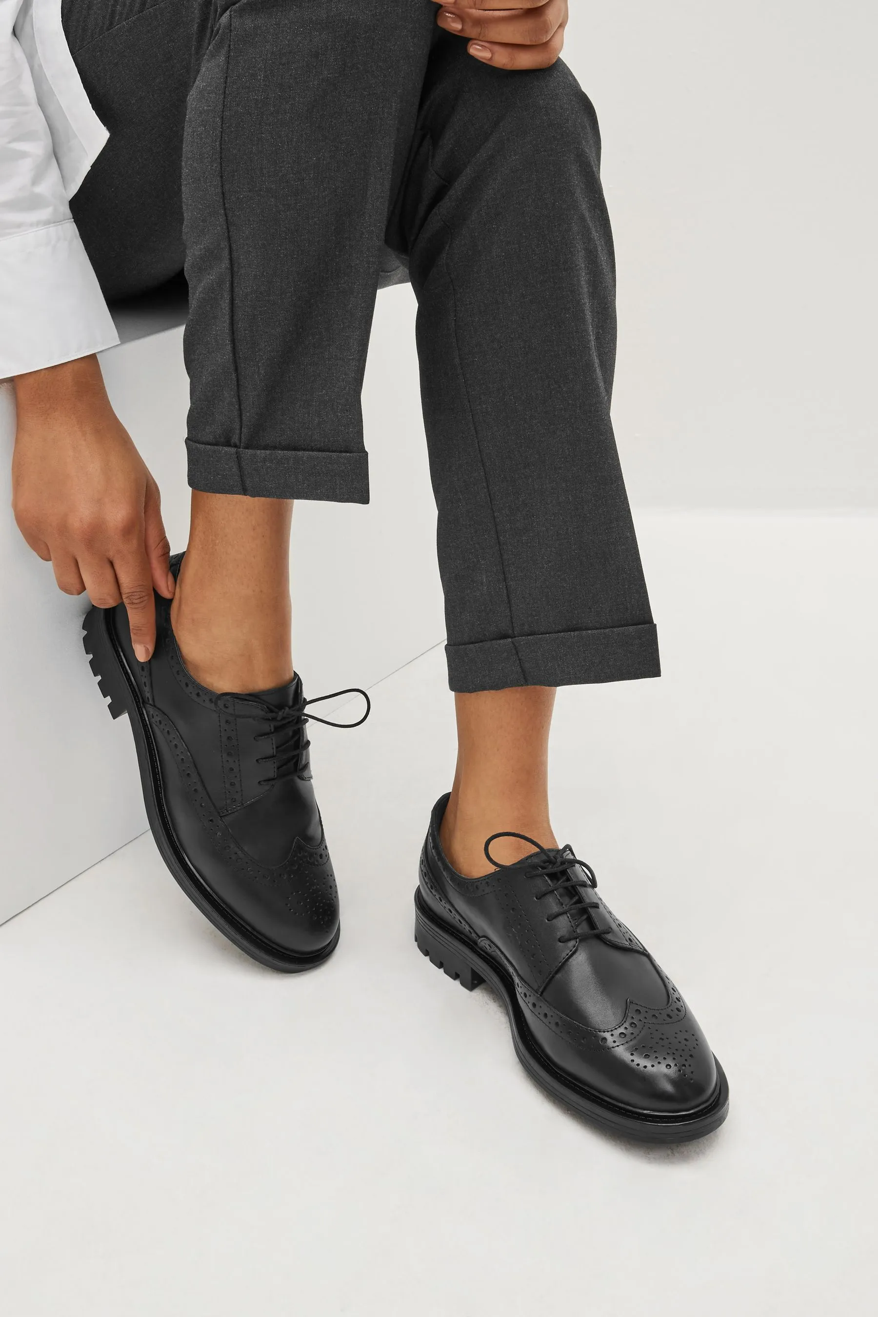 Nero  - Forever Comfort® - Scarpe brogue spesse in pelle Pizzo Scarpe