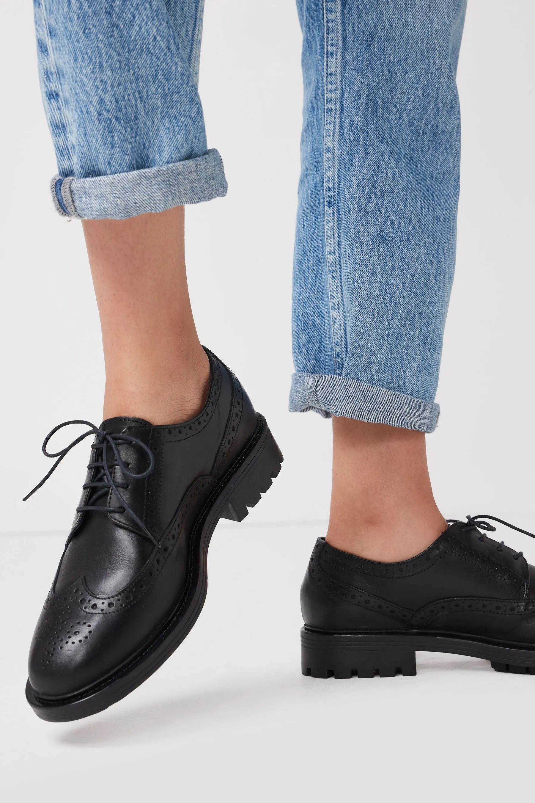 Nero  - Forever Comfort® - Scarpe brogue spesse in pelle Pizzo Scarpe