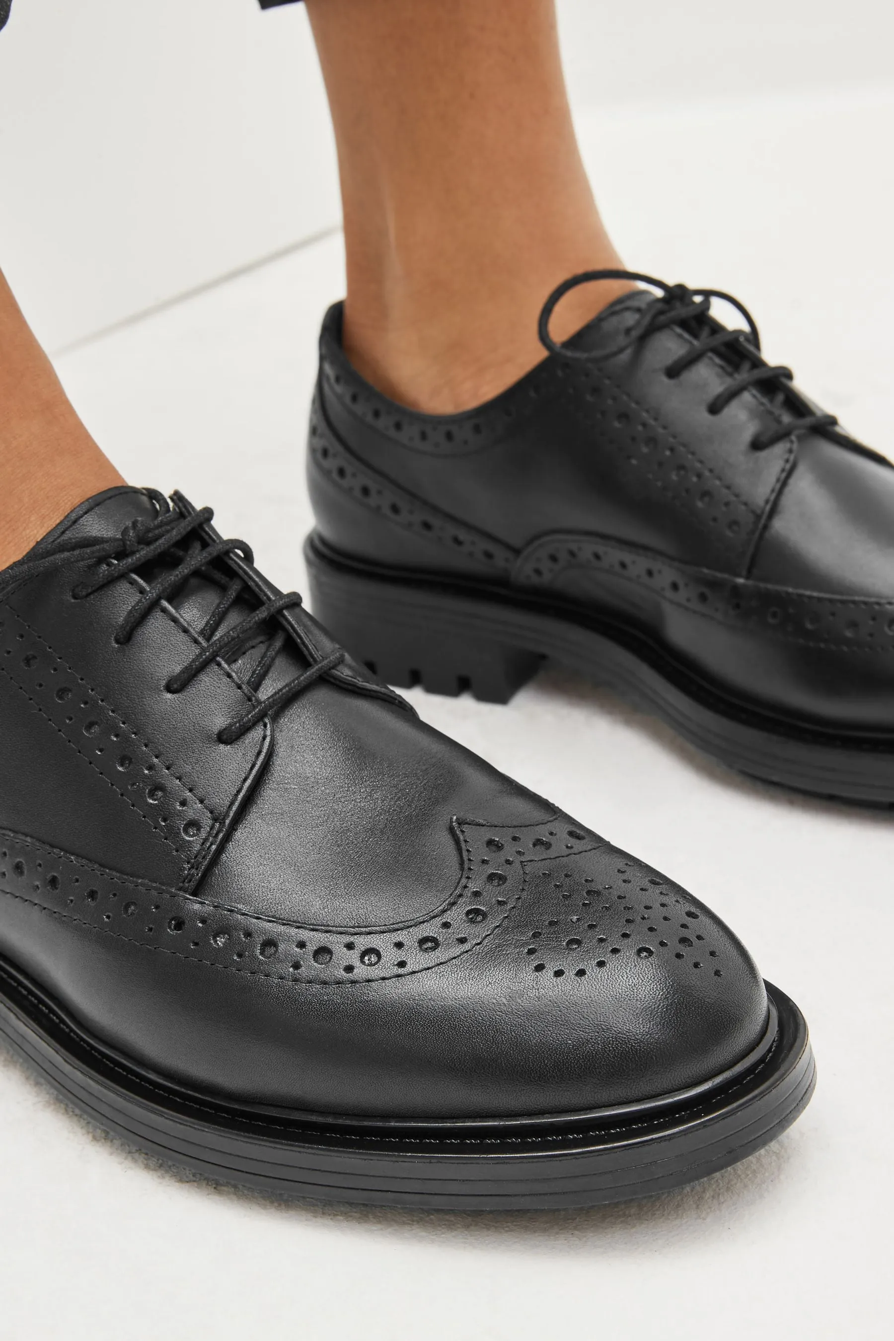 Nero  - Forever Comfort® - Scarpe brogue spesse in pelle Pizzo Scarpe