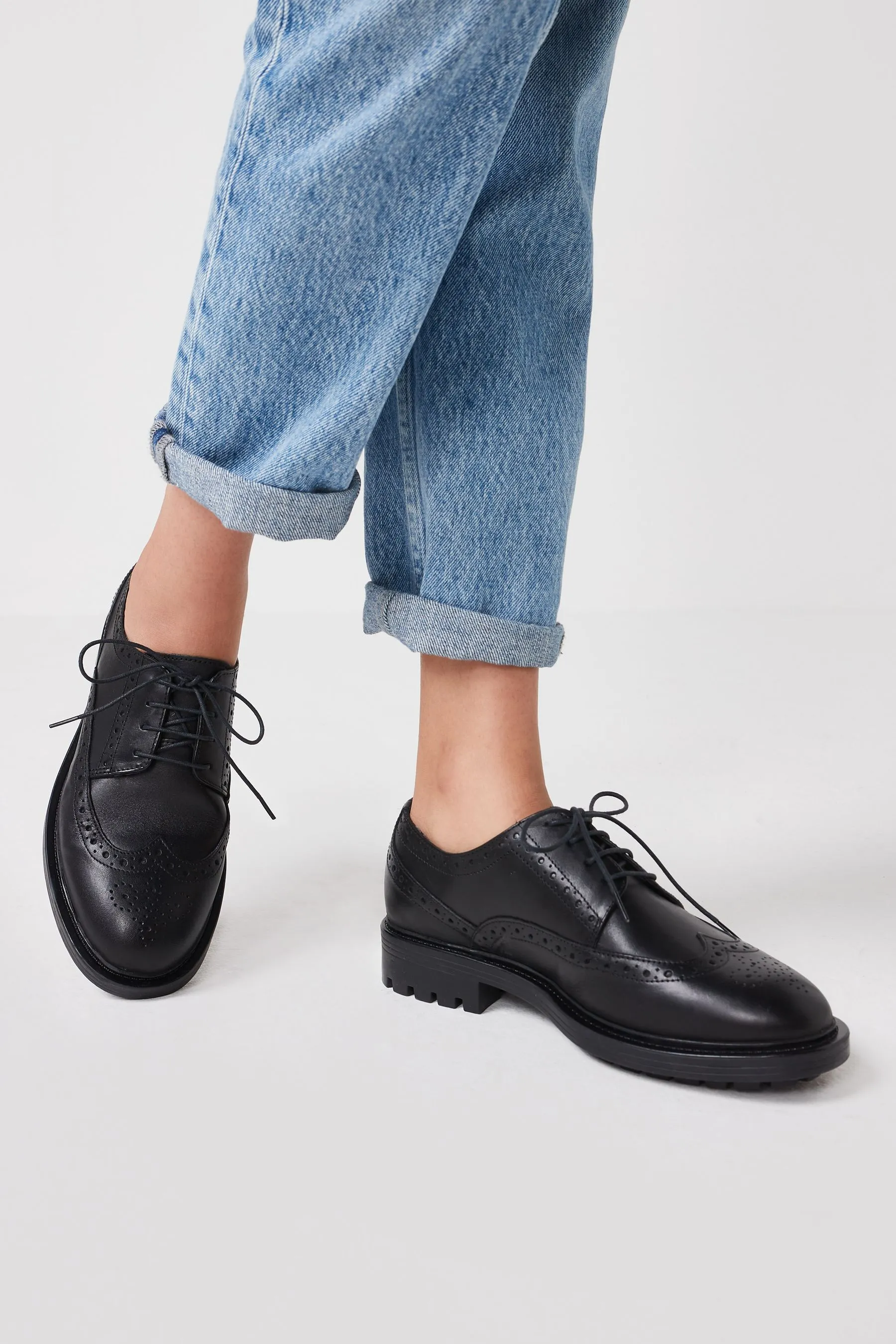 Nero  - Forever Comfort® - Scarpe brogue spesse in pelle Pizzo Scarpe