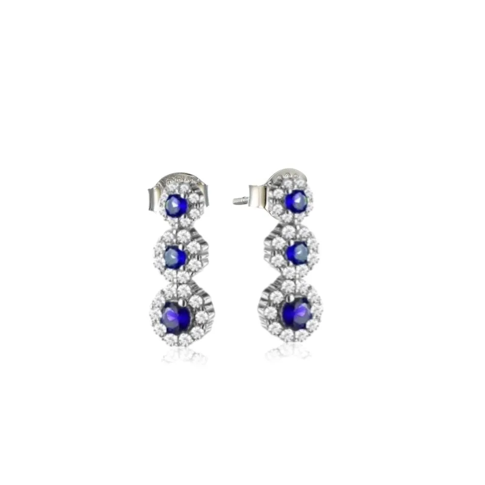 Orecchini “Trilogy Blu” in Argento 925%