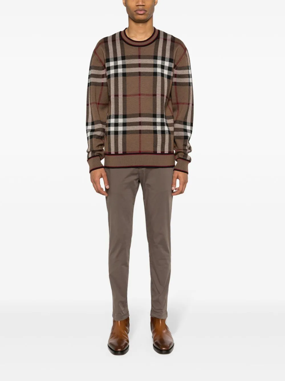 Pantaloni affusolati in marrone - uomo