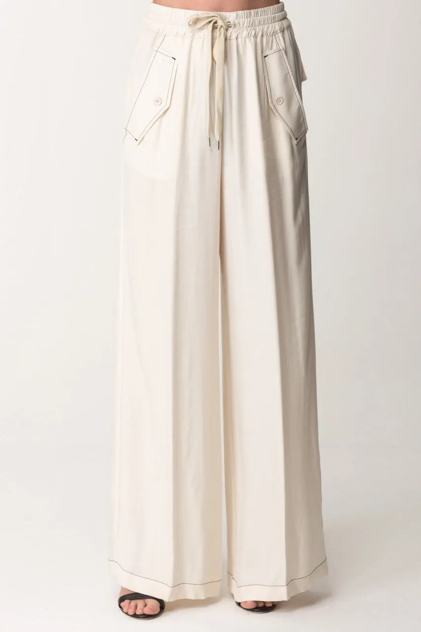 Pantaloni in twill TINTA ROSA