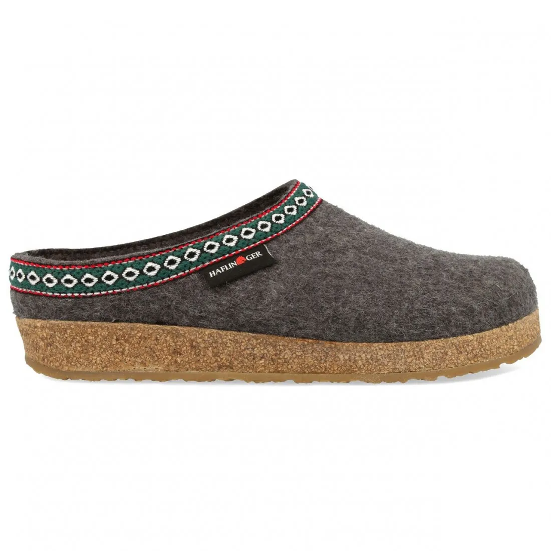 Pantofola Haflinger Grizzly Franzl grigia in lana