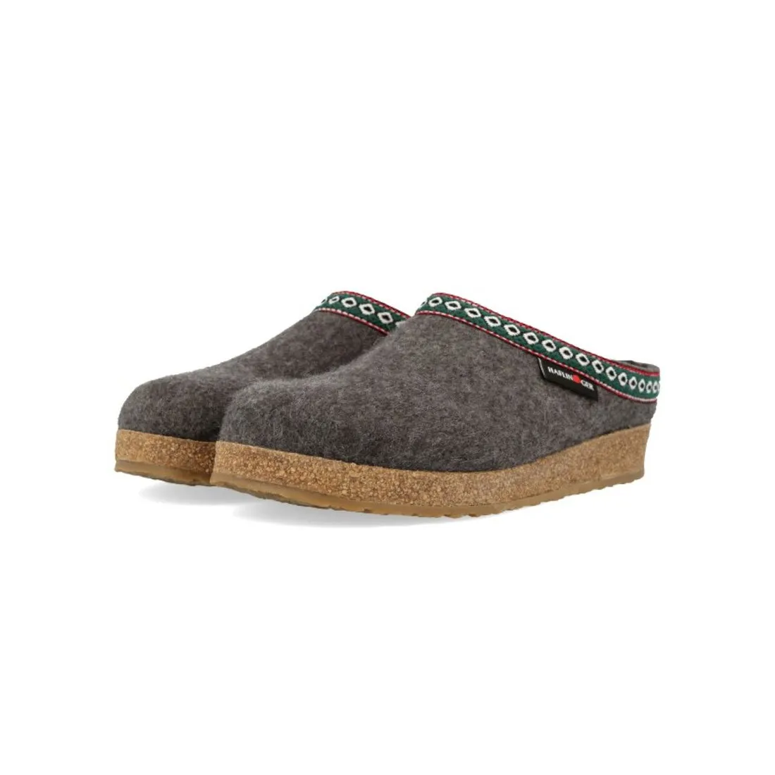 Pantofola Haflinger Grizzly Franzl grigia in lana