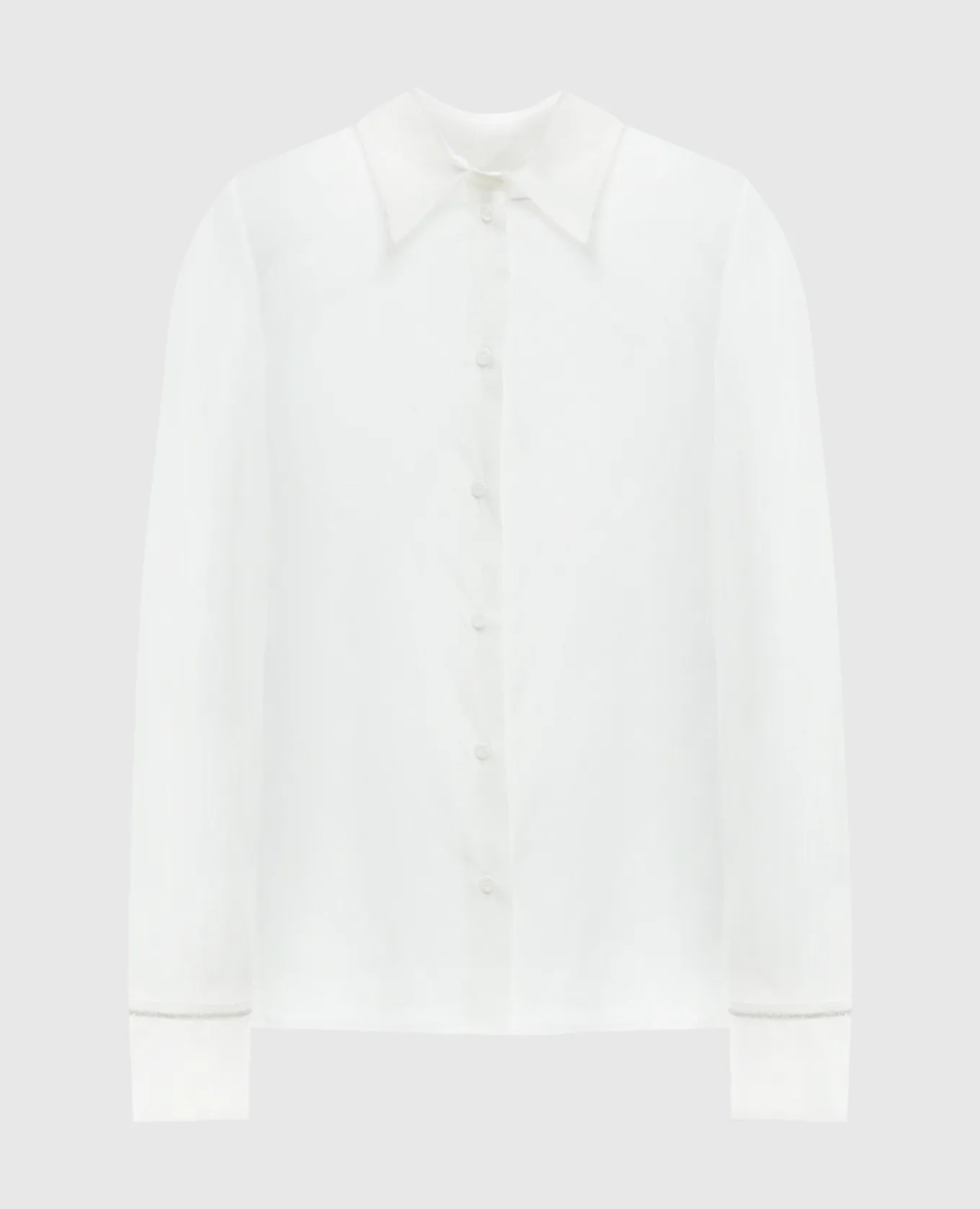 Peserico Blusa in seta bianca con catena monil A0656007325