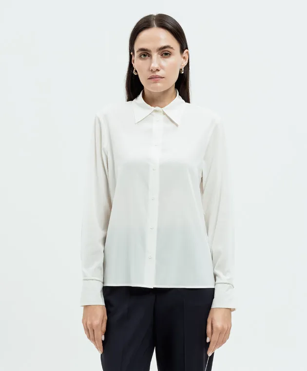 Peserico Blusa in seta bianca con catena monil A0656007325