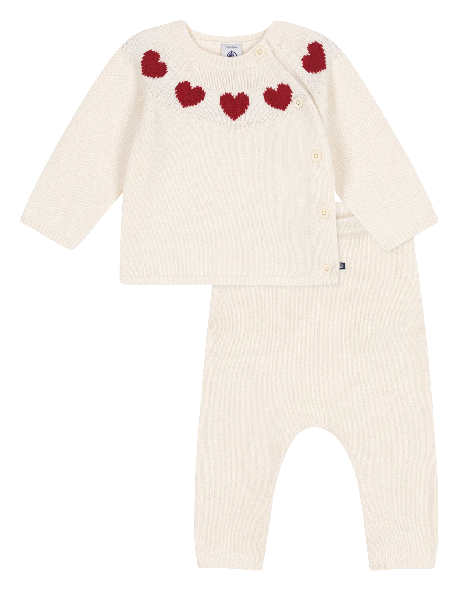  PETIT BATEAU   Completo cardigan e pantaloni in misto lana | Bianco