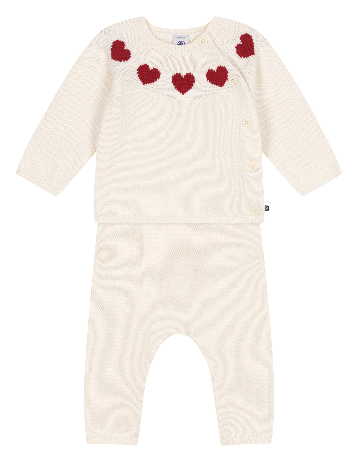  PETIT BATEAU   Completo cardigan e pantaloni in misto lana | Bianco