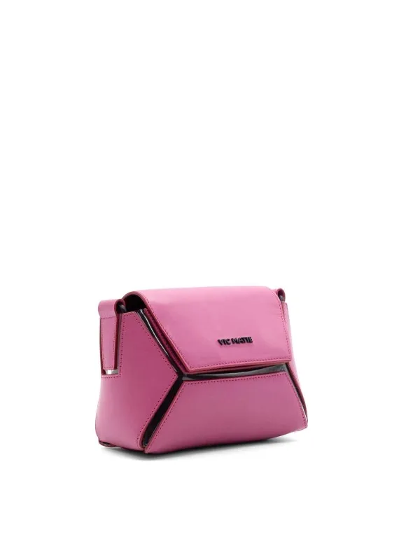 Pink shoulder bag with logo
